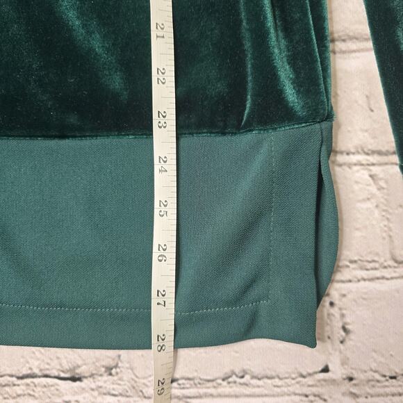 Vintage Sport Savvy Forest Green Velvet Long Sleeve Knit Top Size Large Made USA - Picture 9 of 10